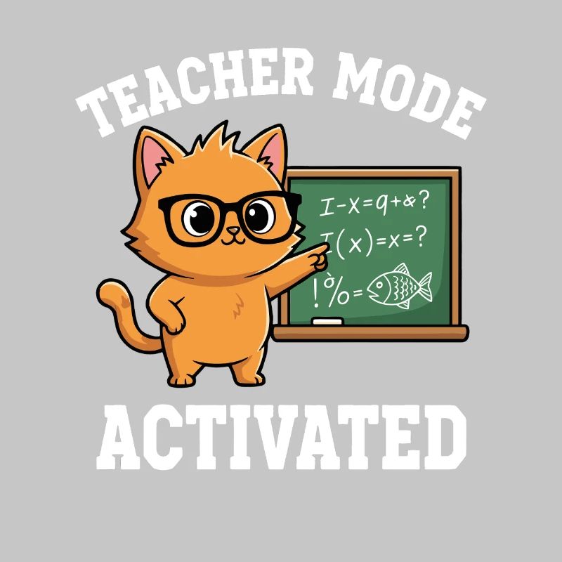Mode professeur activé Chat enseignant Déclaration drôle