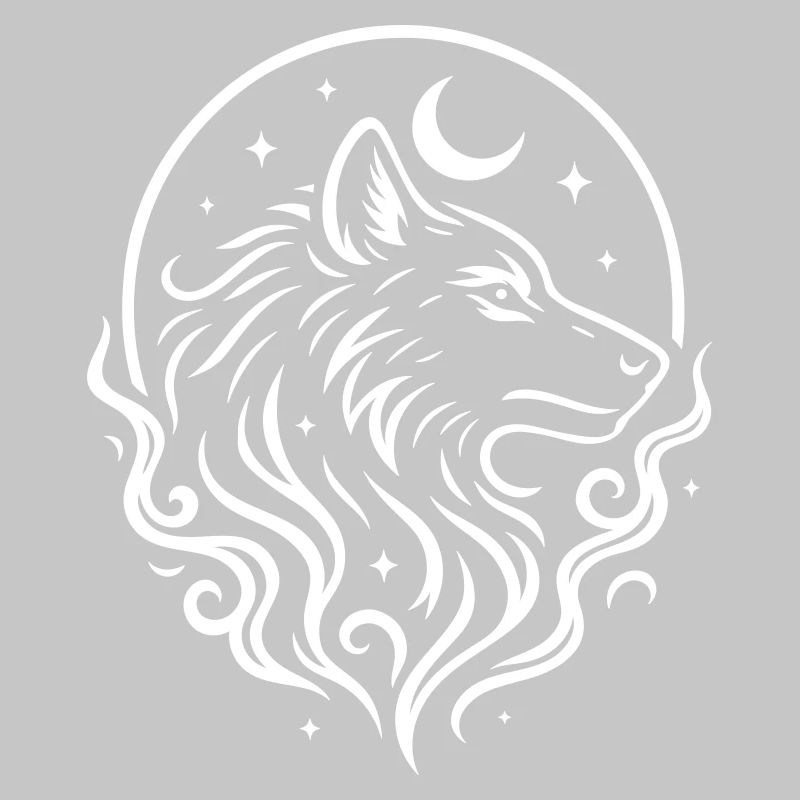 Rauhnächte Mystischer Wolf mit Mond