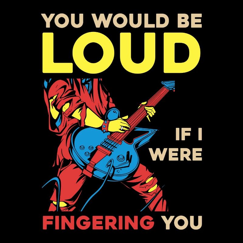 Loud rock guitar saying
