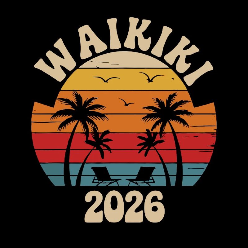 Retro Sunset Palm Trees 2026