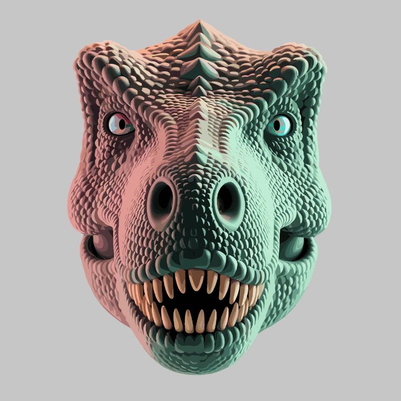 T Rex Dinosaur Head Front View For Dino Fans