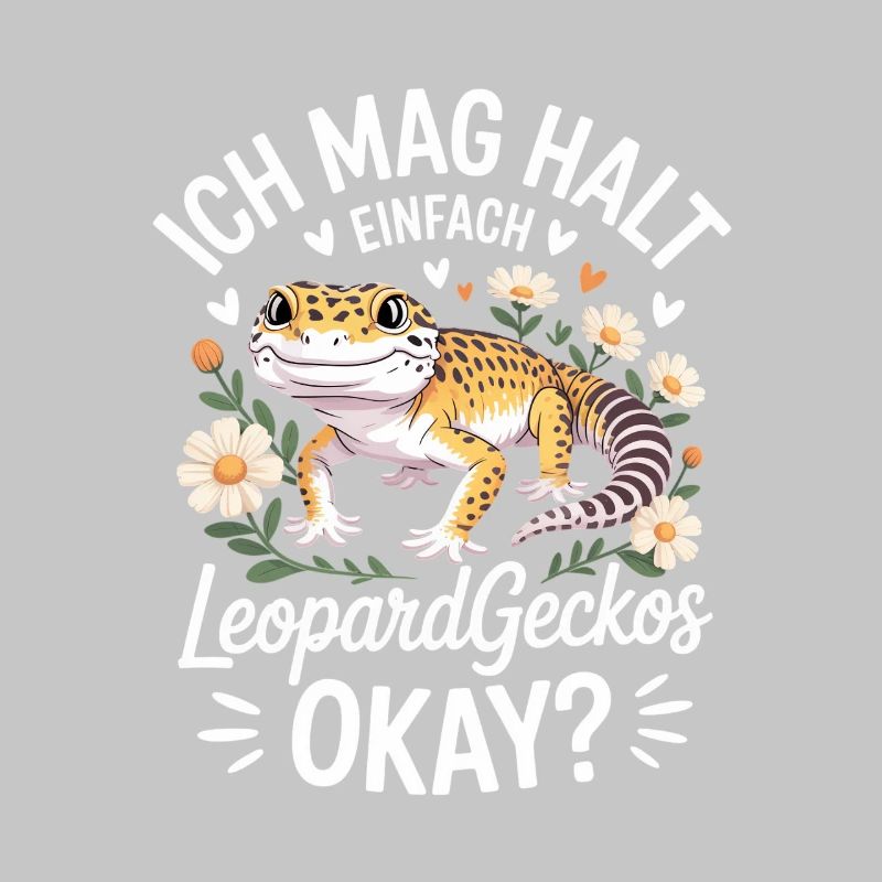 LeopardGecko Charm with Flowers