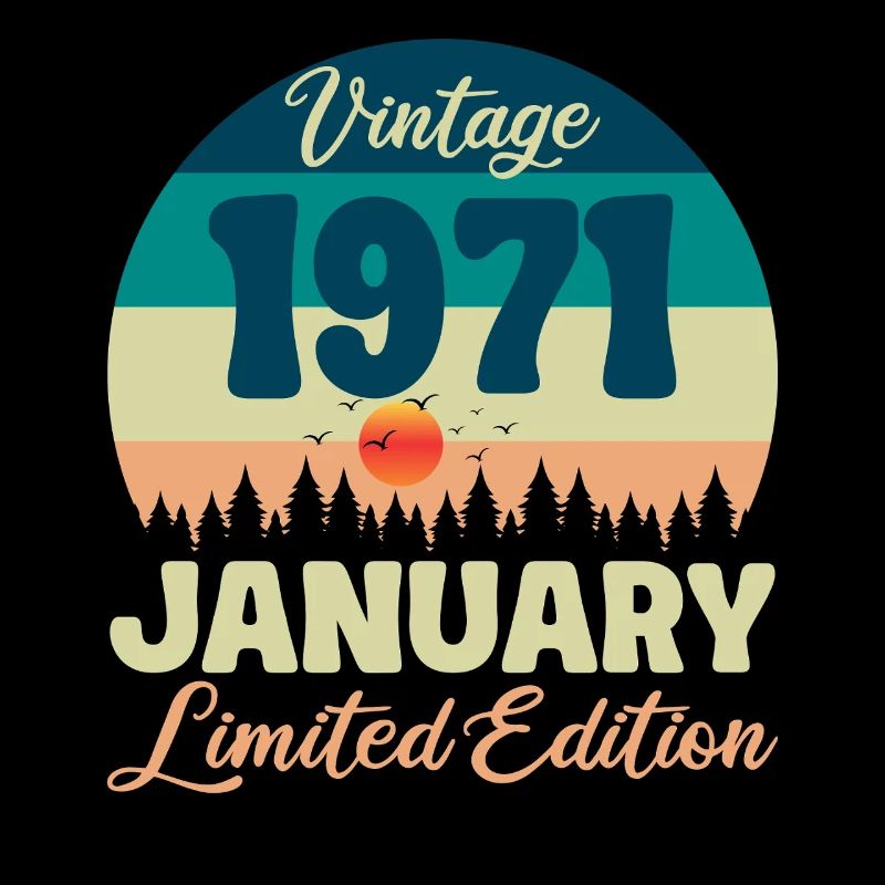 Geburtstag Januar 1971 Geschenk Vintage Limited