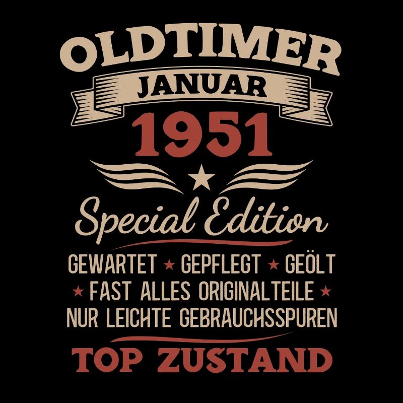 75. Geburtstag Geschenk Oldtimer Januar 1951