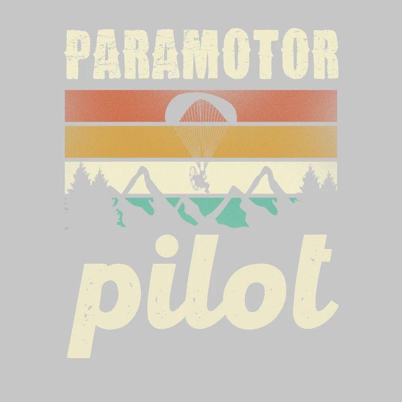 Paramotor Pilot Retro Sonnenuntergang