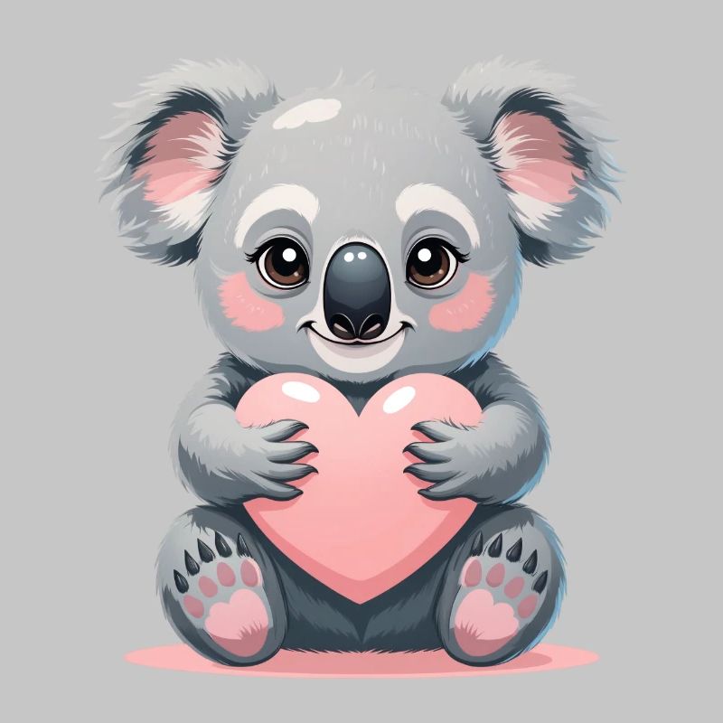 Cuddly koala with a heart