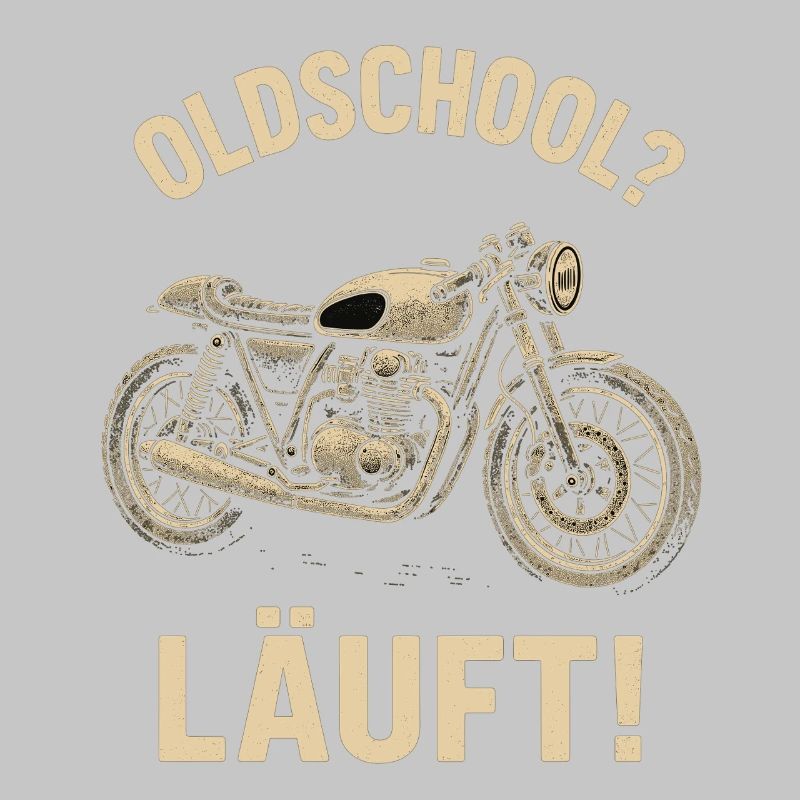 Oldschool läuft motorrad, retro biker