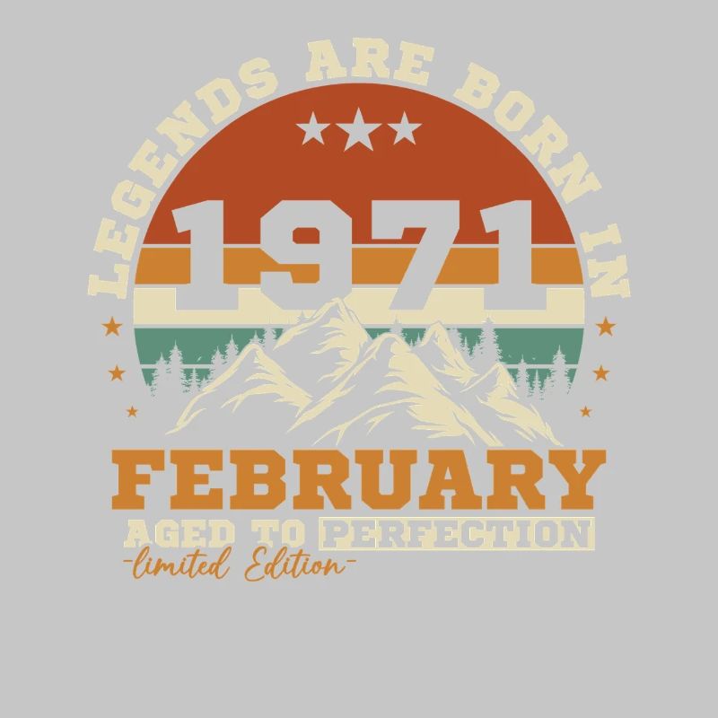 Februar 1971 Vintage-Retro-Geburtstagsgeschenk