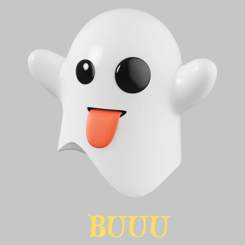 Fluffy Ghost with Tongue