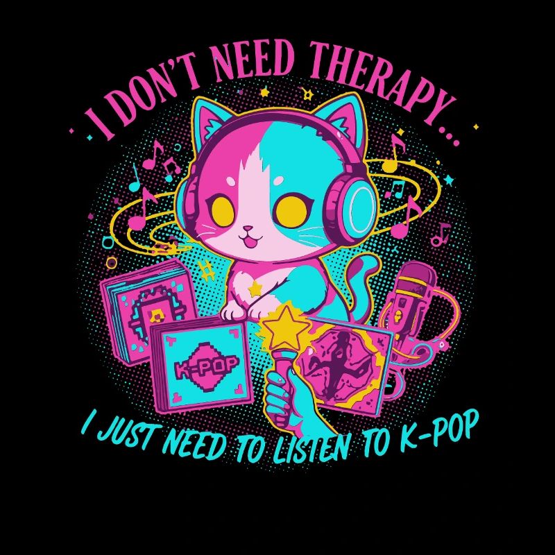 I Dont Need Therapy I Just Need K-Pop Cat