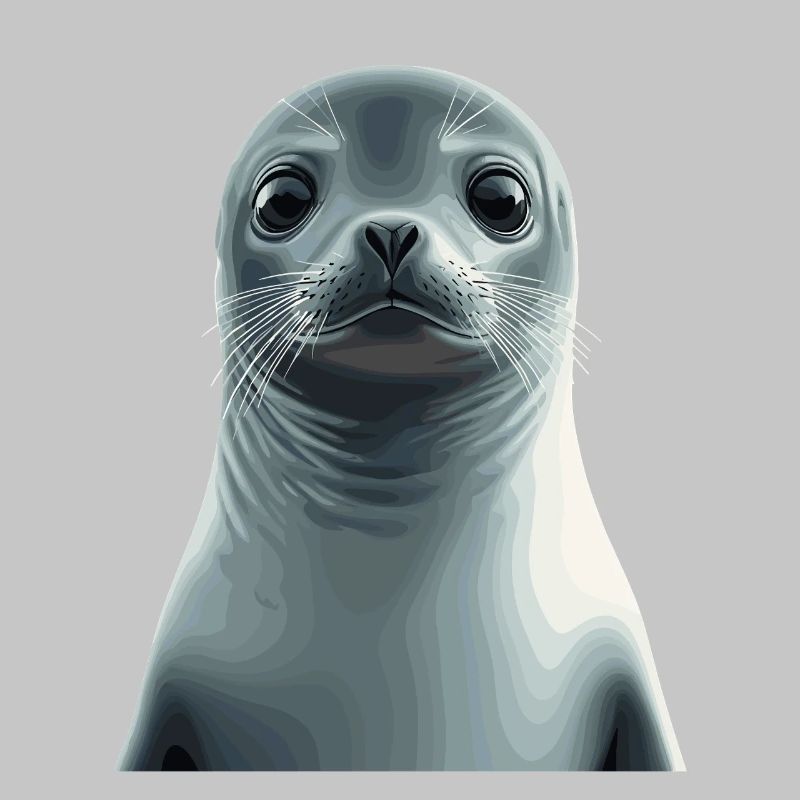 Graustufen Robbenillustration