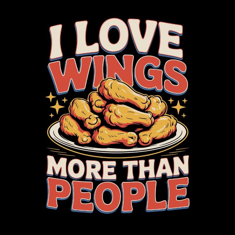 Chicken Wings Lover Snack Motif