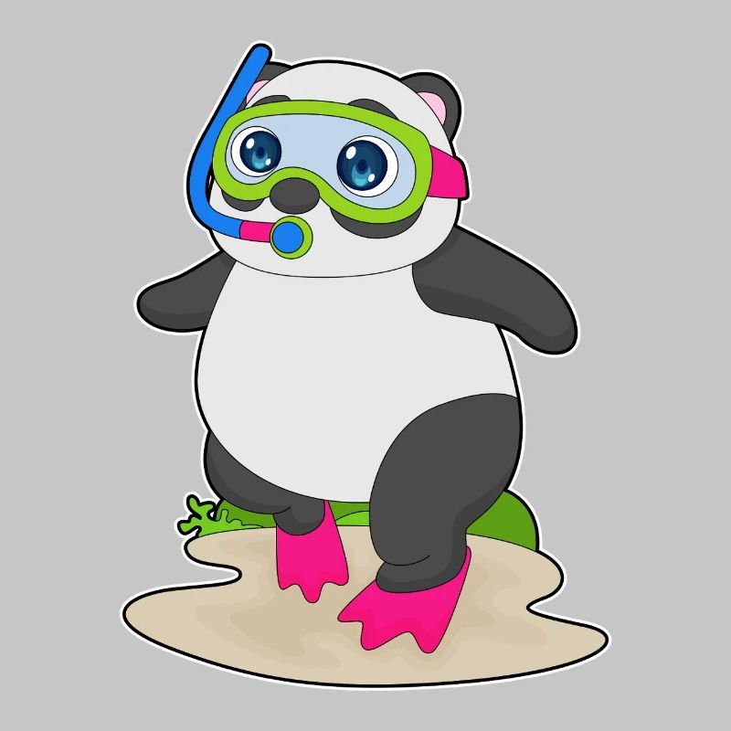 Panda Diver Snorkel Diving