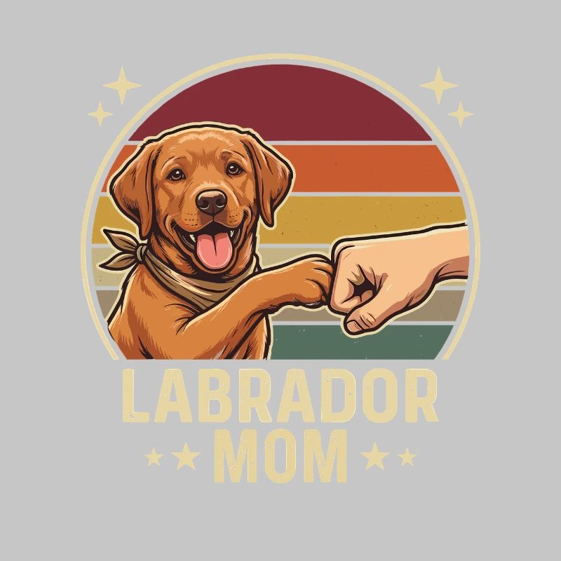 Retro Labrador Mom Foxred Paw Clash