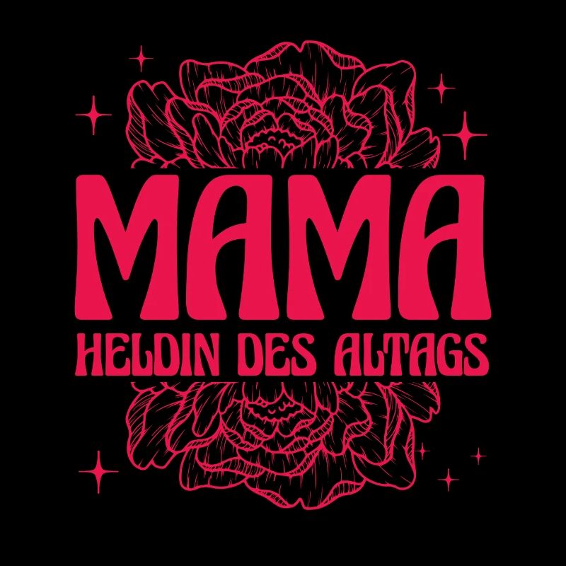 Mama Heldin des Alltags Retro Blumen Design
