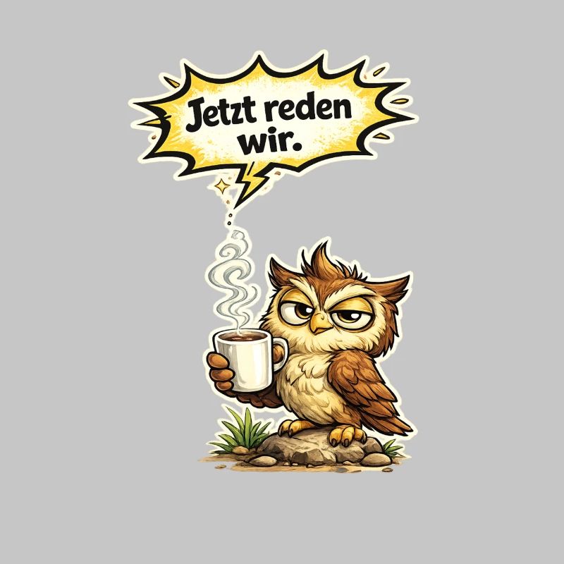 Eule lustiger Spruch Kaffee Geschenk