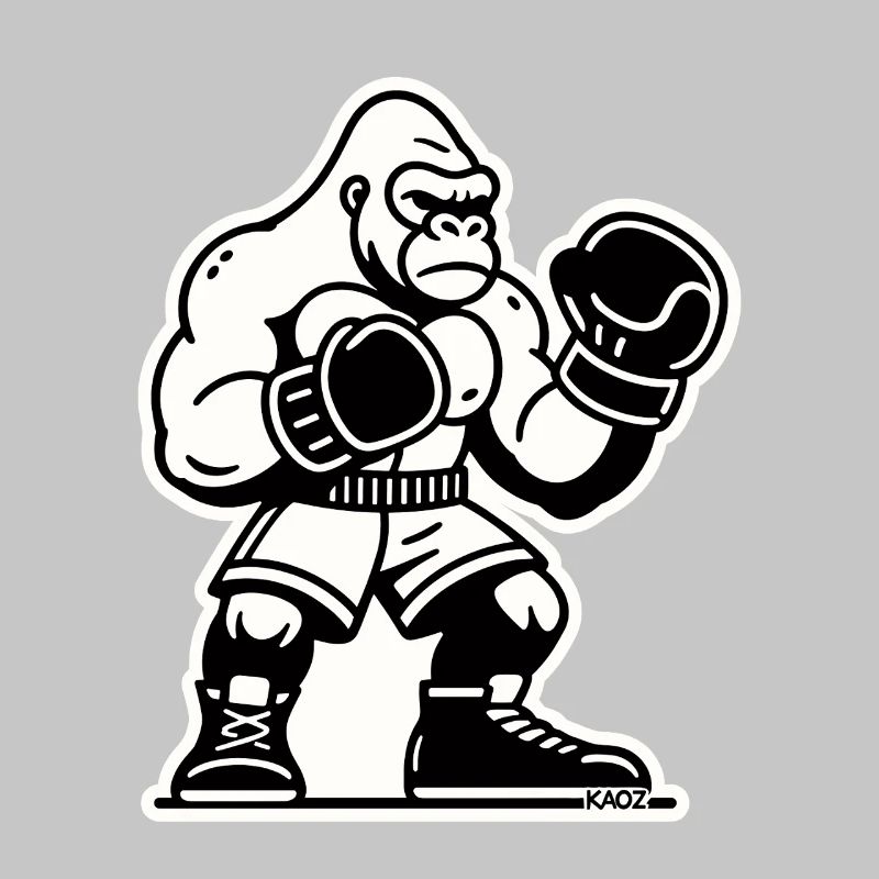 Gorilla Boxer Bold Outline