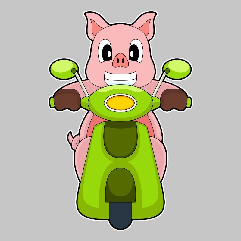 Schwein Motorroller