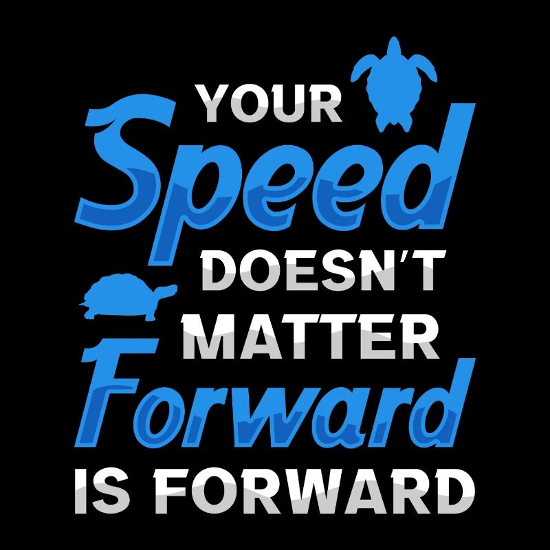 Forward is Forward Motivational Turtle Quote Art