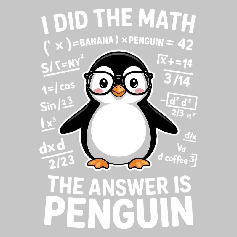 Mathe Sprüche Pinguin Lustiges Mathe Geschenk