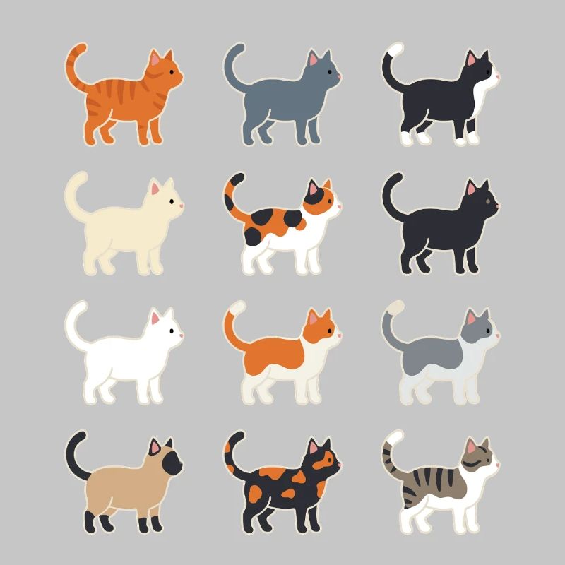 Cats Illustration Grid