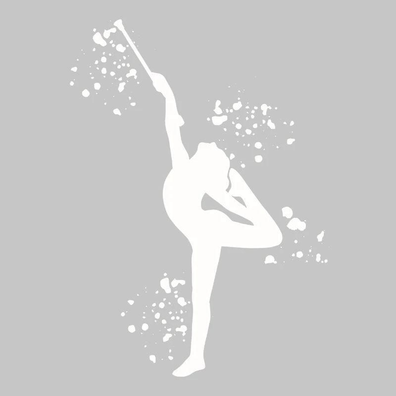 Gymnast with baton rhythmic gymnastics