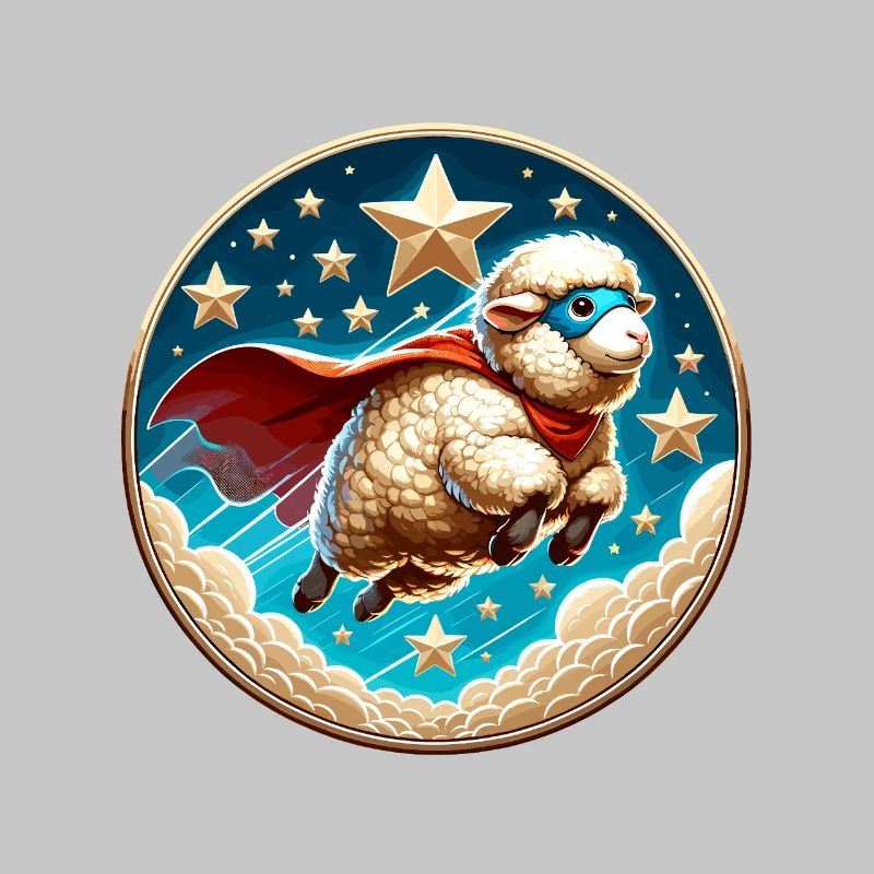 Schaf Superheld Schäfchen Wolle Held