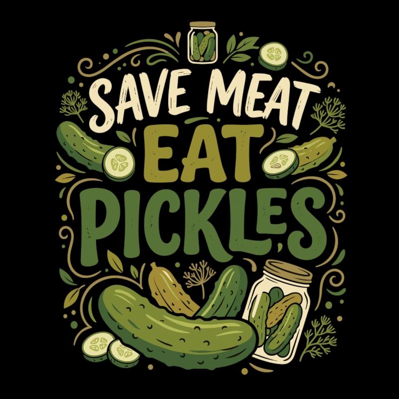 Funny Cucumber Saying Save Meat Eat Pickles