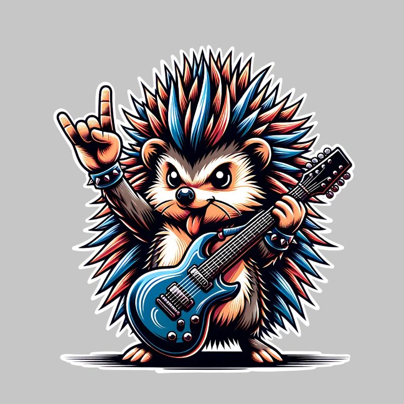 Guitare électrique Hérisson Guitariste Rock N Roll