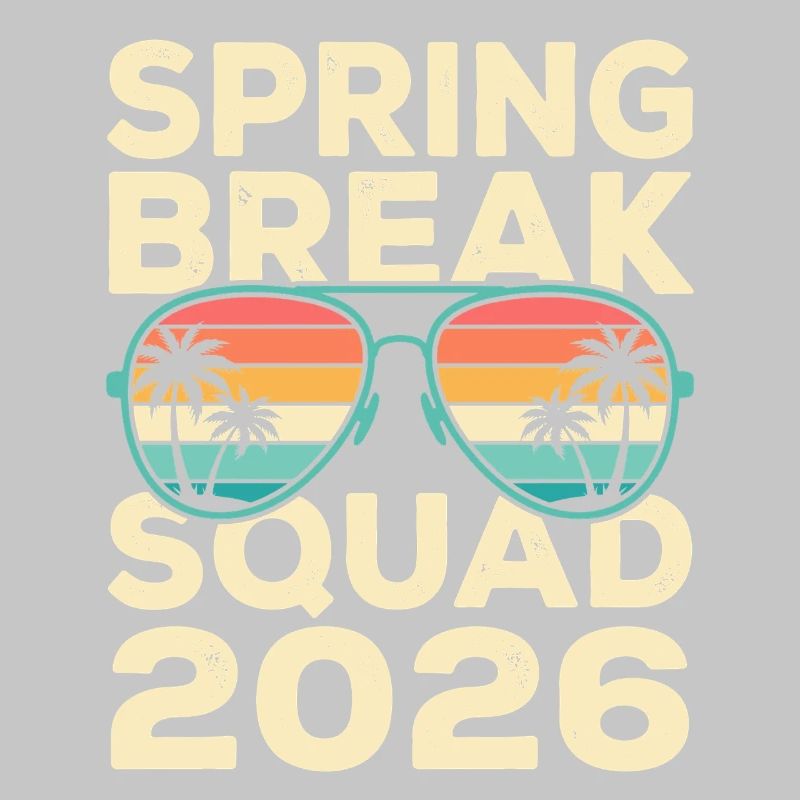 Spring Break Squad 2026 Retro Palmen Design