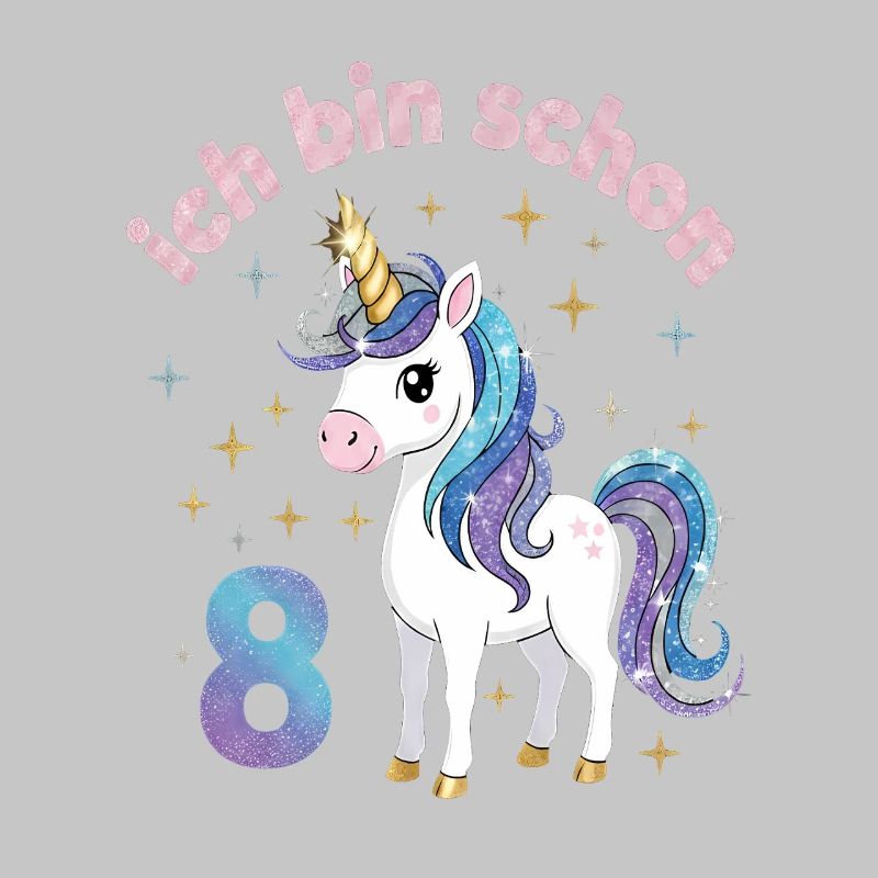 8. Geburtstag Einhorn Mädchen Ich bin schon 8