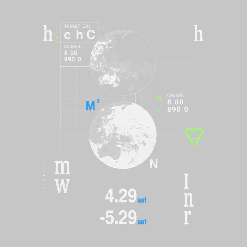 Futuristic HUD World Map Coordinates
