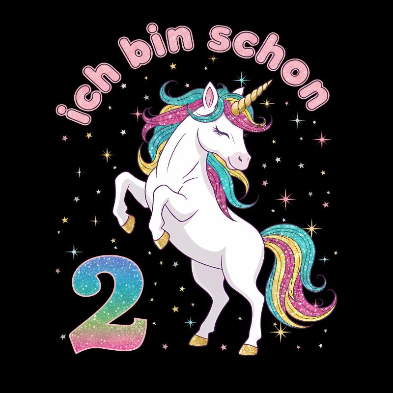 2. Geburtstag Einhorn Mädchen Ich bin schon 2