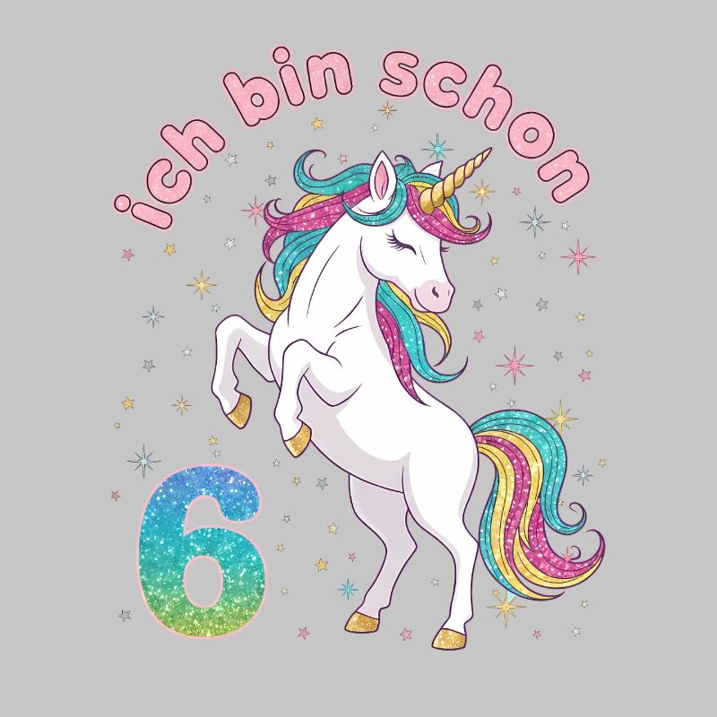 6. Geburtstag Einhorn Mädchen Ich bin schon 6