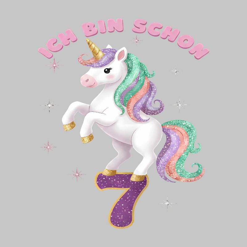 7. Geburtstag Einhorn Mädchen Ich bin schon 7