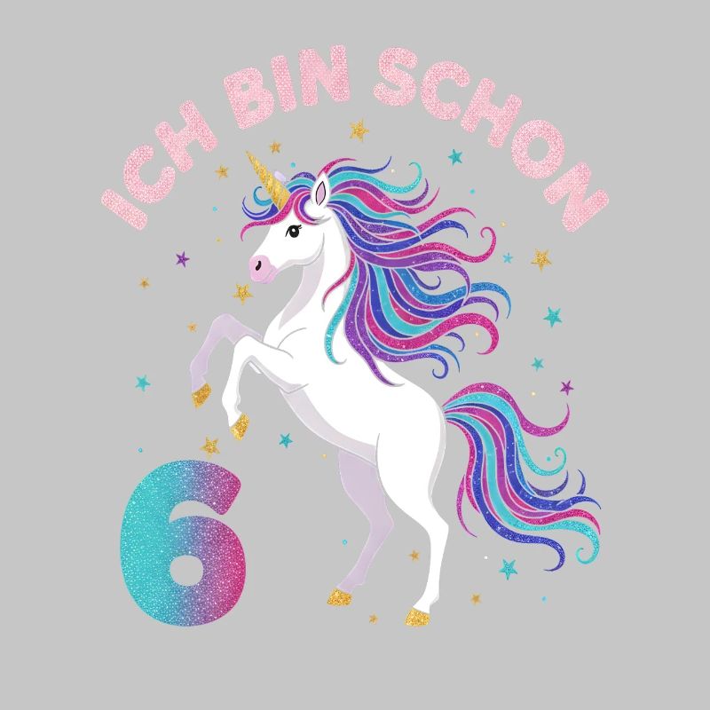 6. Geburtstag Einhorn Mädchen Ich bin schon 6