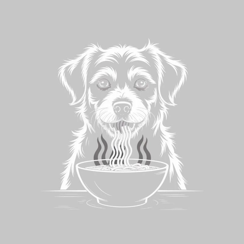 Labrador isst Ramen