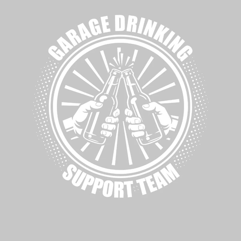 Garage drinking support team car guy mechanic