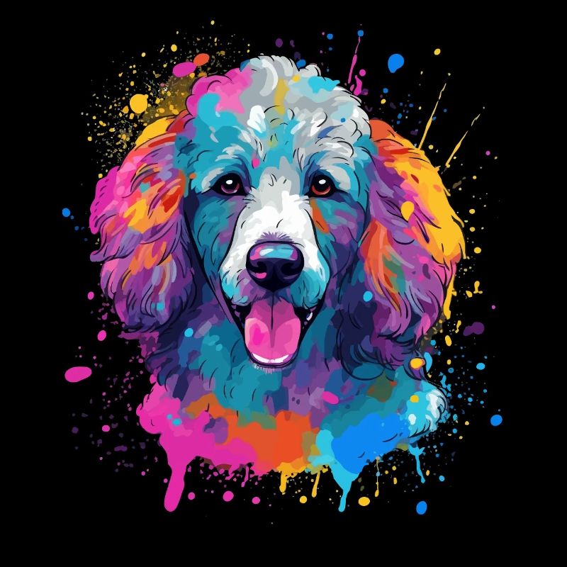 Pudel Splash Art Dog Bunt