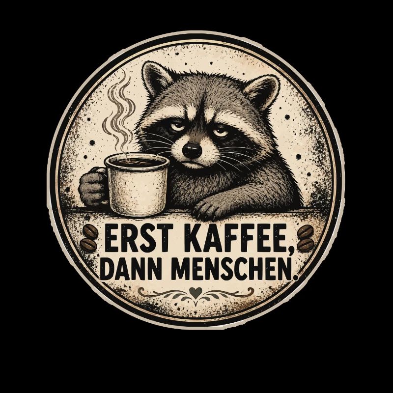 Erst Kaffee, Dann Menschen – Waschbär Vintage