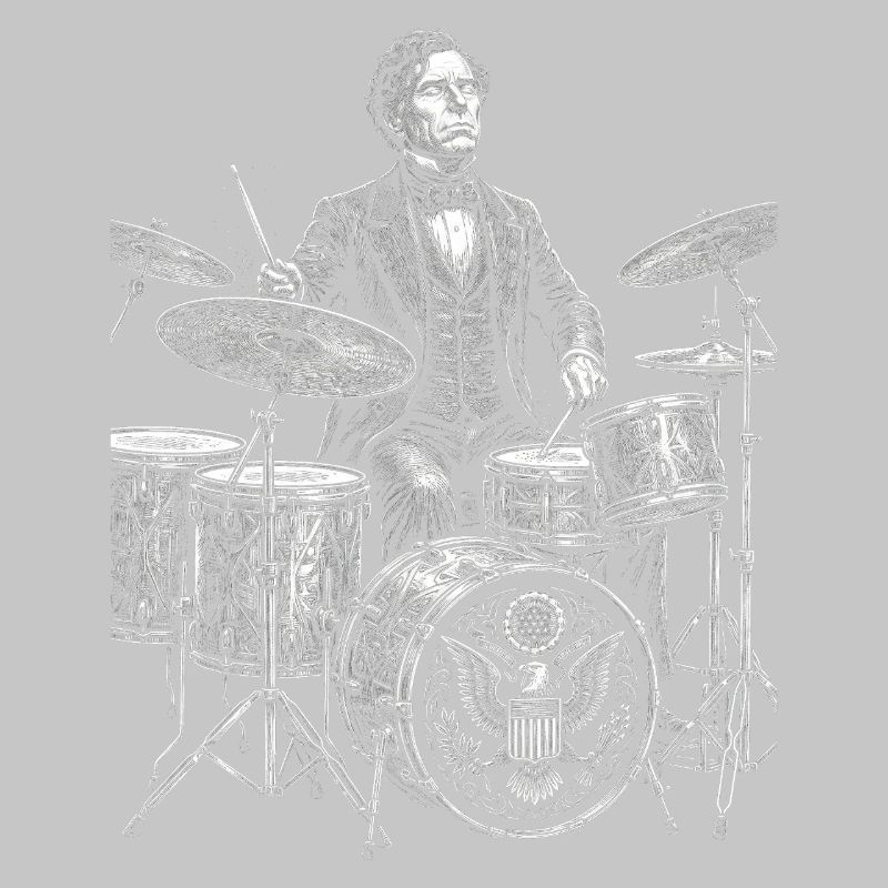 Franklin Pierce joue de la batterie