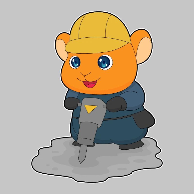 Chantier de construction Hamster Jackhammer