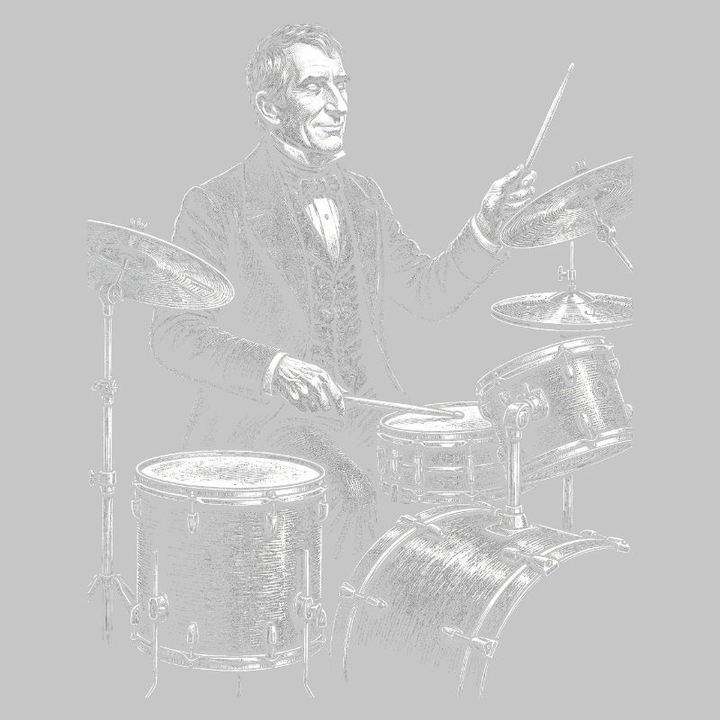 William Henry Harrison plays drums