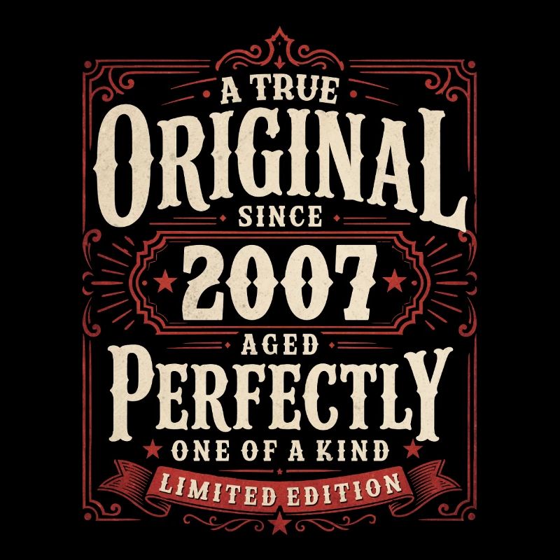 19e cadeau d’anniversaire Vintage original 2007