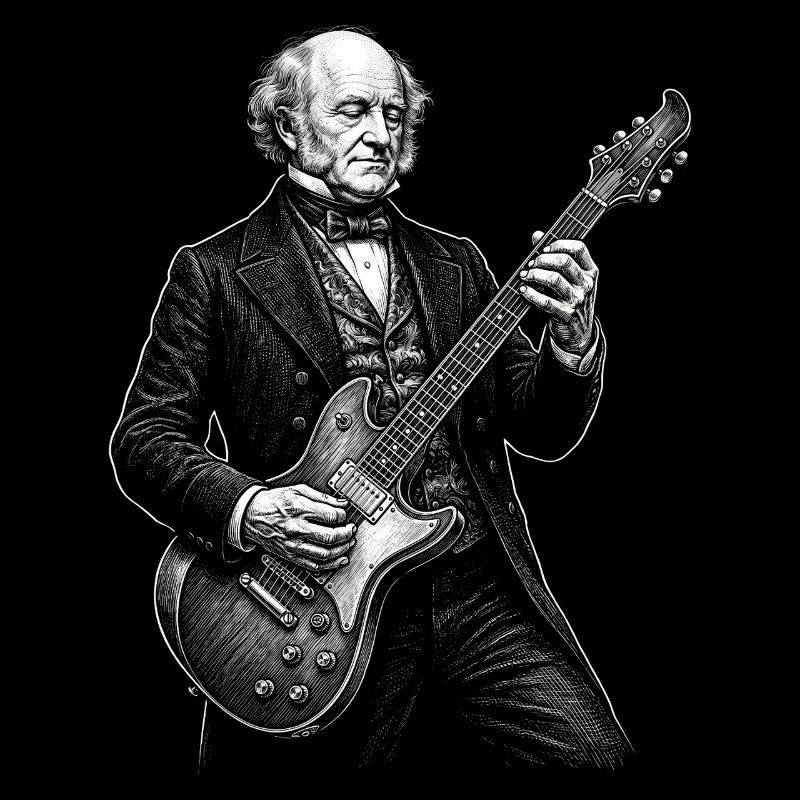 Martin Van Buren Playing Guitar