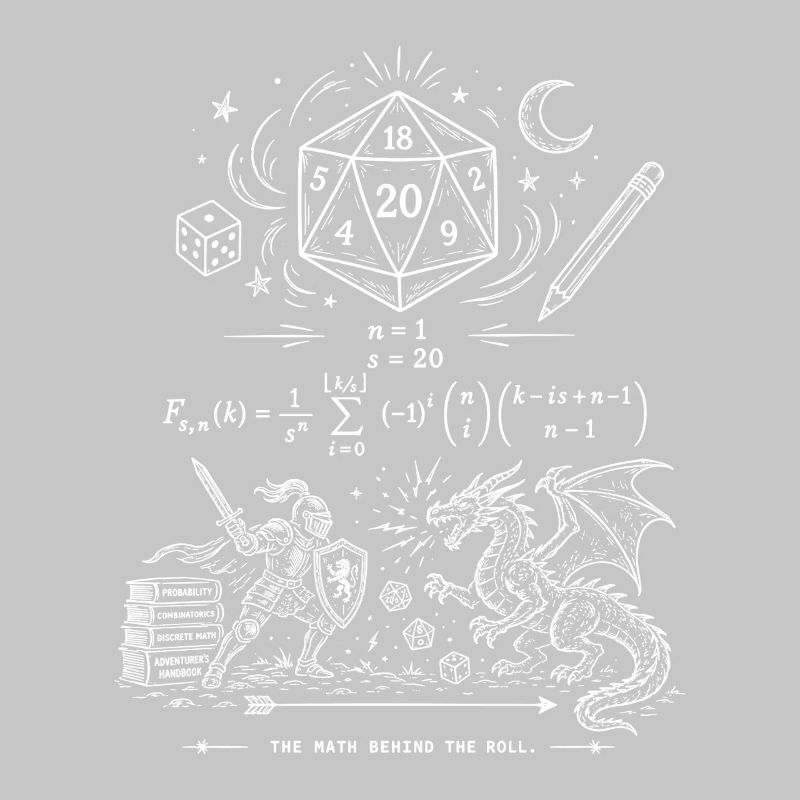 Role Play Math W20 Dice Shirt