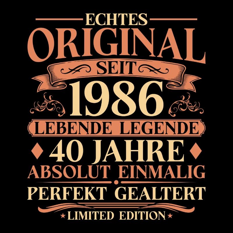 40. Geburtstag Echtes Original 1986 Vintage