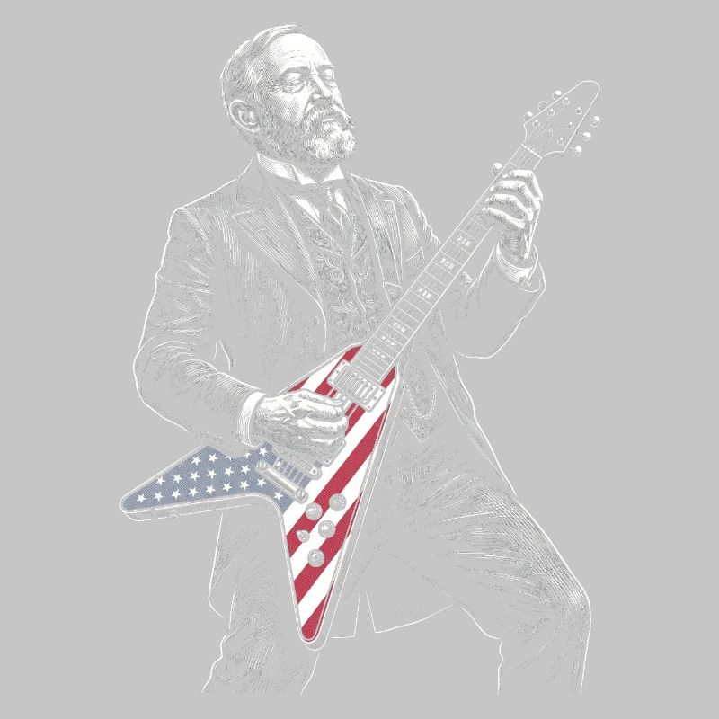 Benjamin Harrison Guitar Hero with Flag