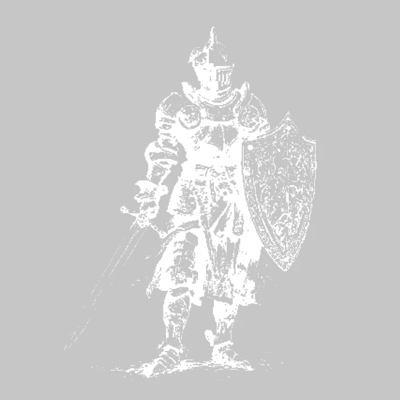 Iron Knight Silhouette on Shield