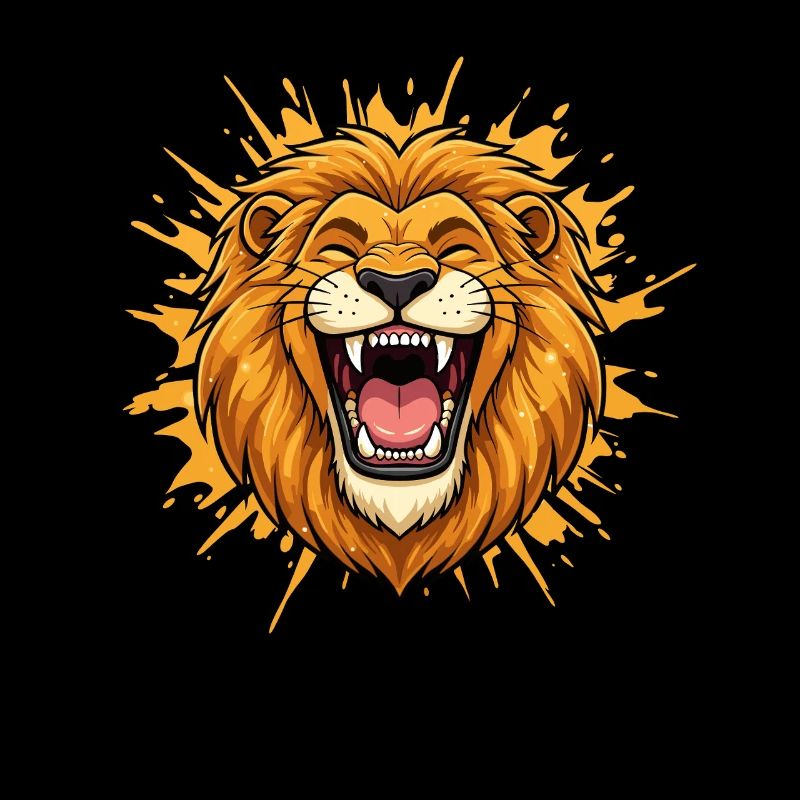 Lion's head in color shock